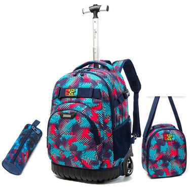 mochilas niños y niñas con ruedas azul